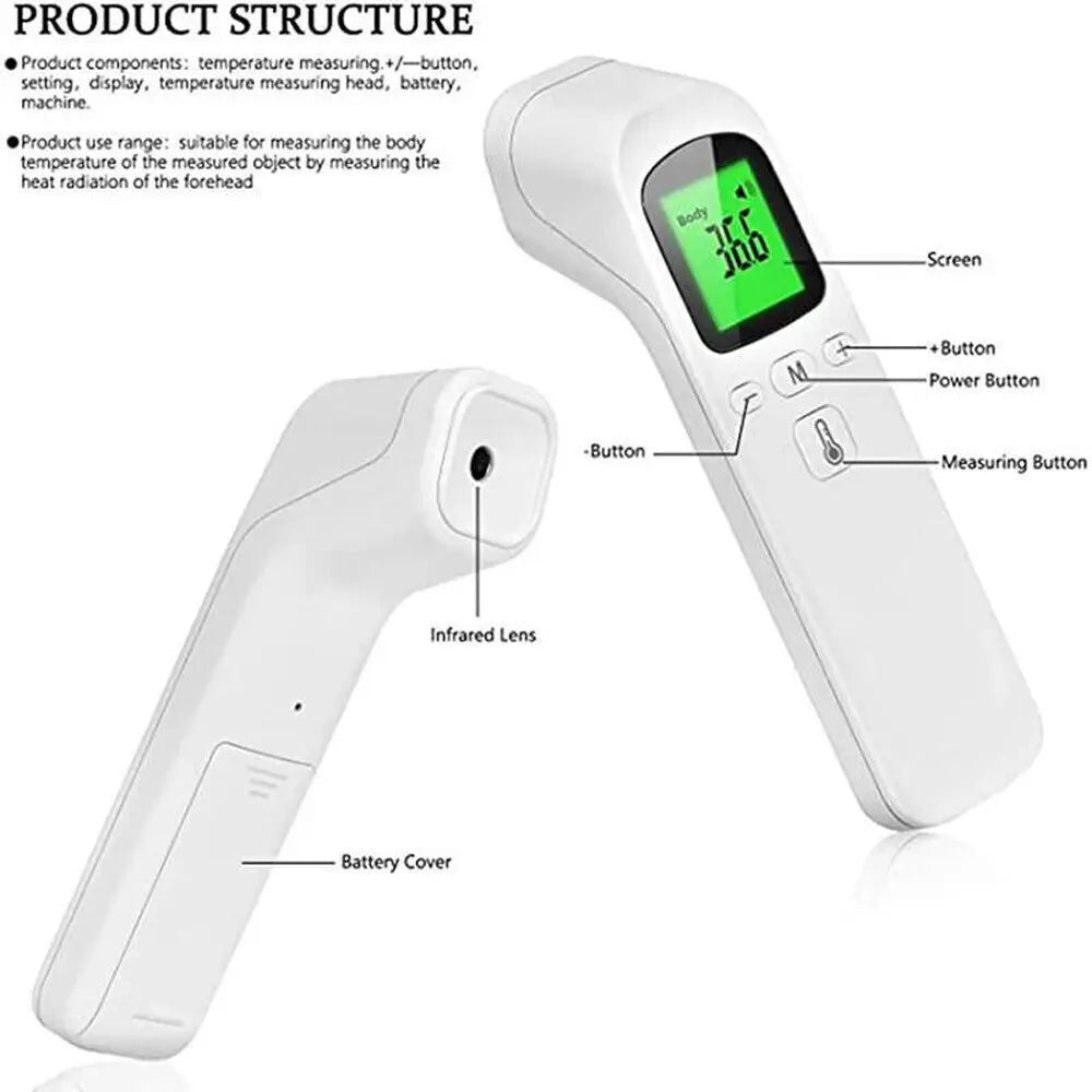 Large LED Digits Forehead Thermometer Smart Temperature Gun Adults And Kids~
