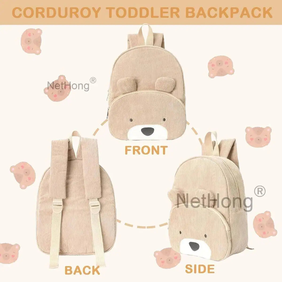 Bear/Dog Cartoon Backpack Large Capacity Student School Bag Cute Travel Gift~