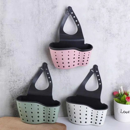 Home Storage Drain Basket Kitchen Sink Holder Adjustable Soap Sponge Shlf Hanging Drain Basket Bag Kitchen Accessories