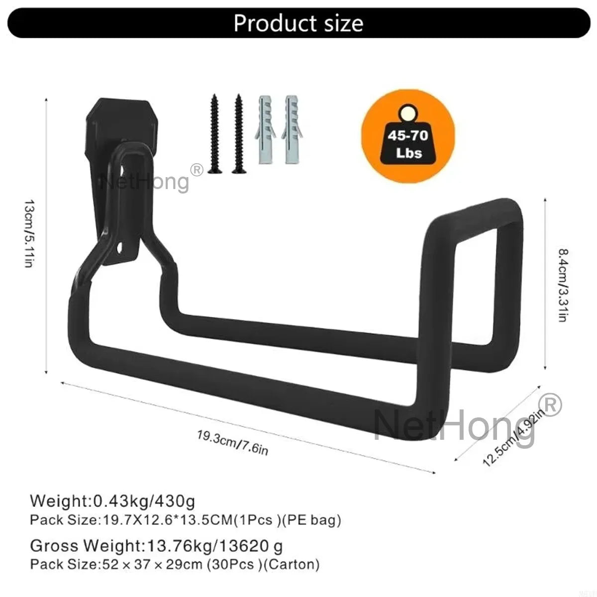 Heavy Duty Wall Mounted Garden Hose Holder Pipe Hanger Storage Hook Bracket