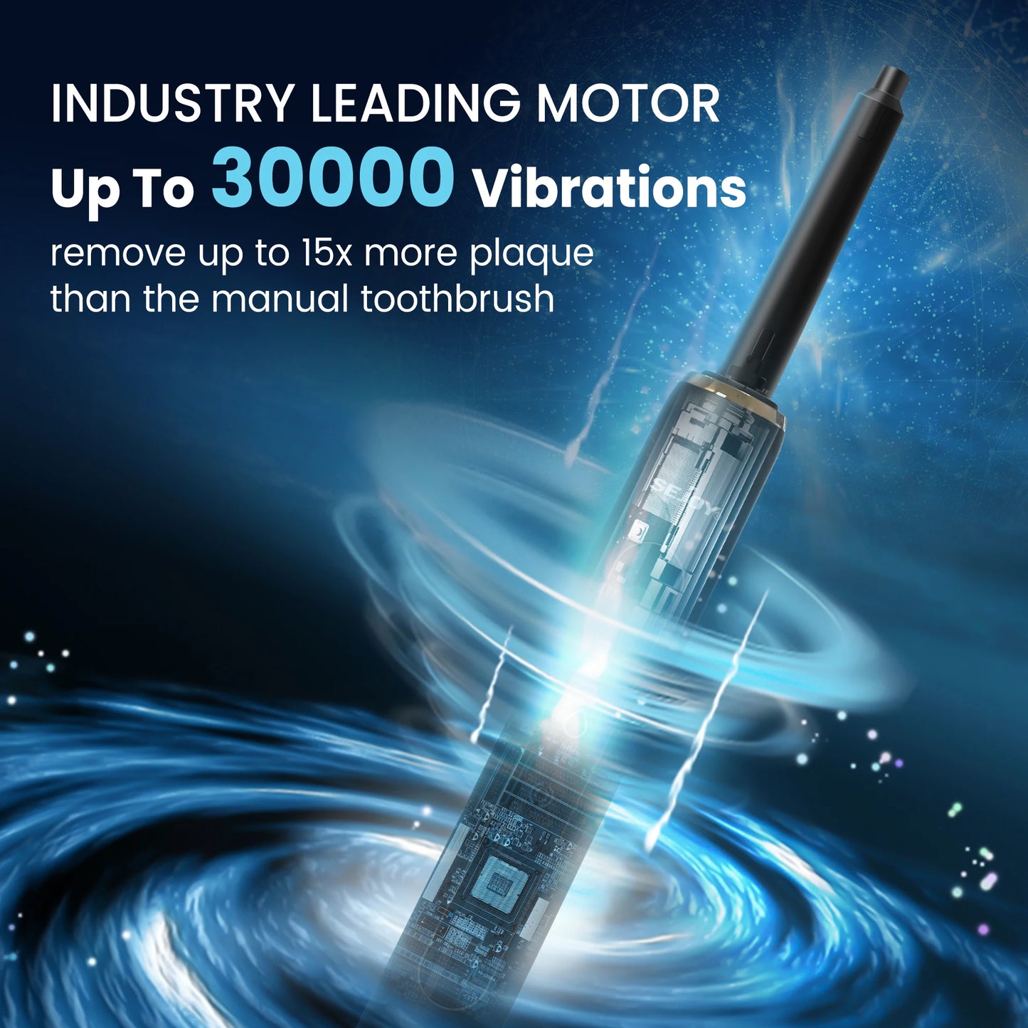 Sejoy Electric Toothbrush for Adults IPX7 Waterproof DuPont Brush Head USB Rechargeable High Frequency Cleaning 3 Cleaning Modes