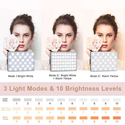 Mobile Phone Fill Light Rechargeable 3 Modes Adjustable Brightness LED Lamp Clip On For Mobile Phone Make Up Computer Fill Light
