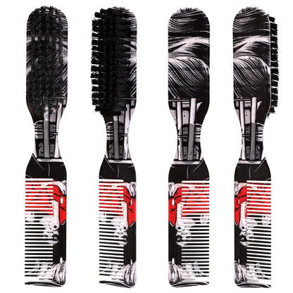 Barbershop Double Sided Brush Professional Face Neck Broken Hair Cleaning Brush Men Beard Styling Comb Salon Home Tools Supplies