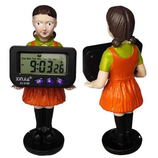 Korean Movie Resin Doll Game Accessories Digital Clock Desktop Decoration Bedroom Electronic Alarm Clock for TV Drama Fans