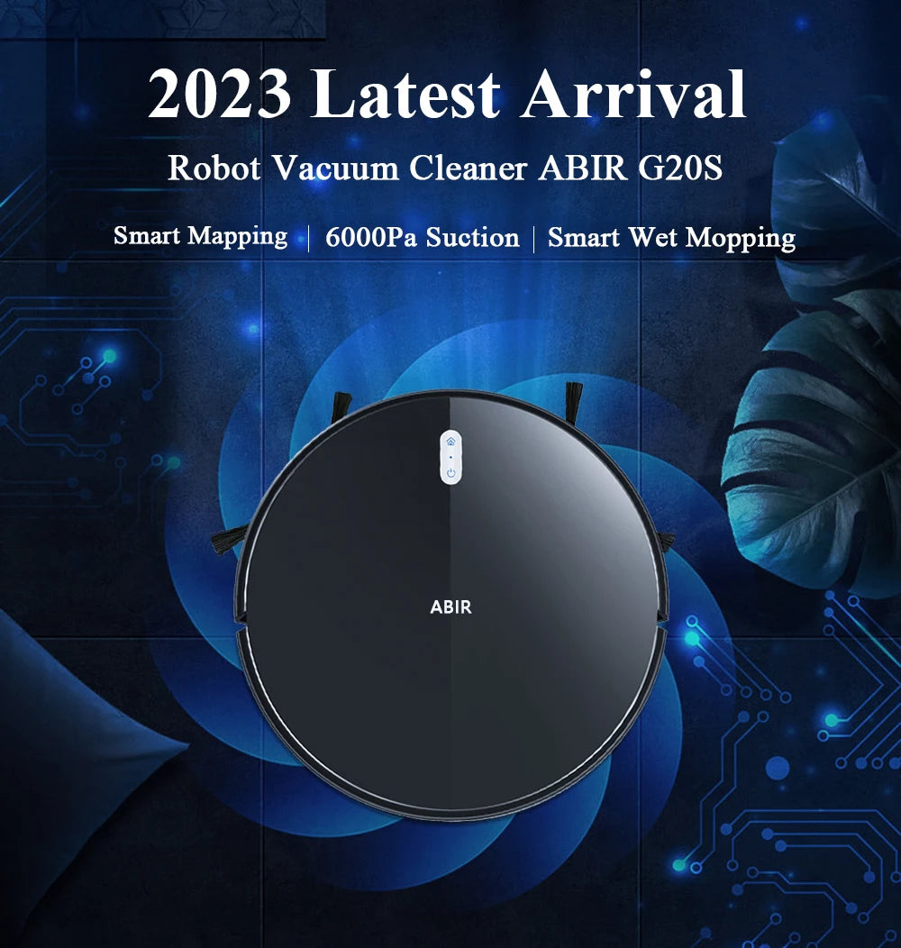 Robot Vacuum Cleaner G20S, 6000Pa Suction,Remote Upgrade, 2 in1 Wet Dry Mop, Wifi App, Smart Vaccum Auto Floor Washing for Home,