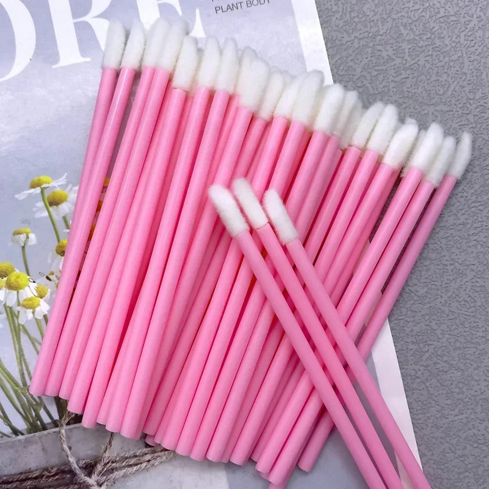 50/1000 PCS Lip Brushes Disposable Cosmetic Lip Brush Lipstick Lip Glossy Wands Cleaner Applicator Eyeshadow Makeup Brush Tool