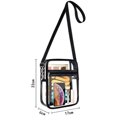 Clear Crossbody Purse Bag,Stadium Approved with Front Pocket for Concerts Sports Festivals Holiday Beach Waterproof Bag