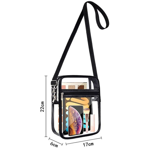 Clear Crossbody Purse Bag,Stadium Approved with Front Pocket for Concerts Sports Festivals Holiday Beach Waterproof Bag
