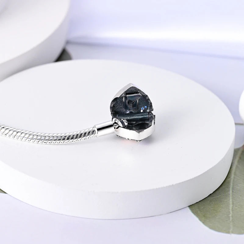 925 Sterling Silver Charm Bracelet - Leaf, Clover, Butterfly & Heart Design | 17-20cm Adjustable