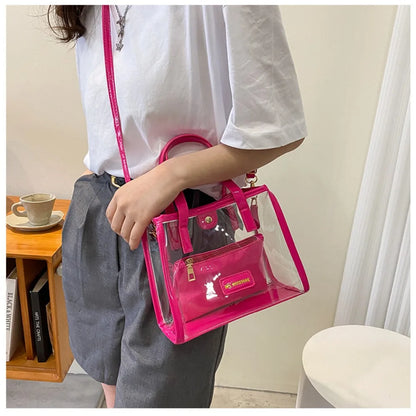 Crossbody Shoulder Bags with Removable Strap Stadium Approved Bags Women Transparent Clear Purse