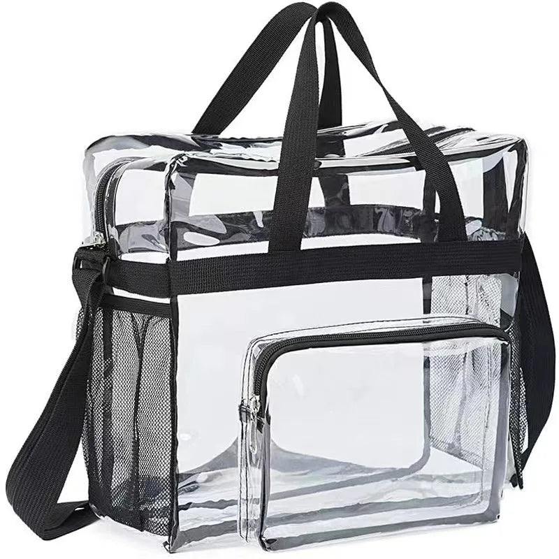 Portable PVC Clear Large Capacity Handbag Women's Fashion Waterproof Casual Simple Crossbody Shoulder Bags Purse Stadium Approve