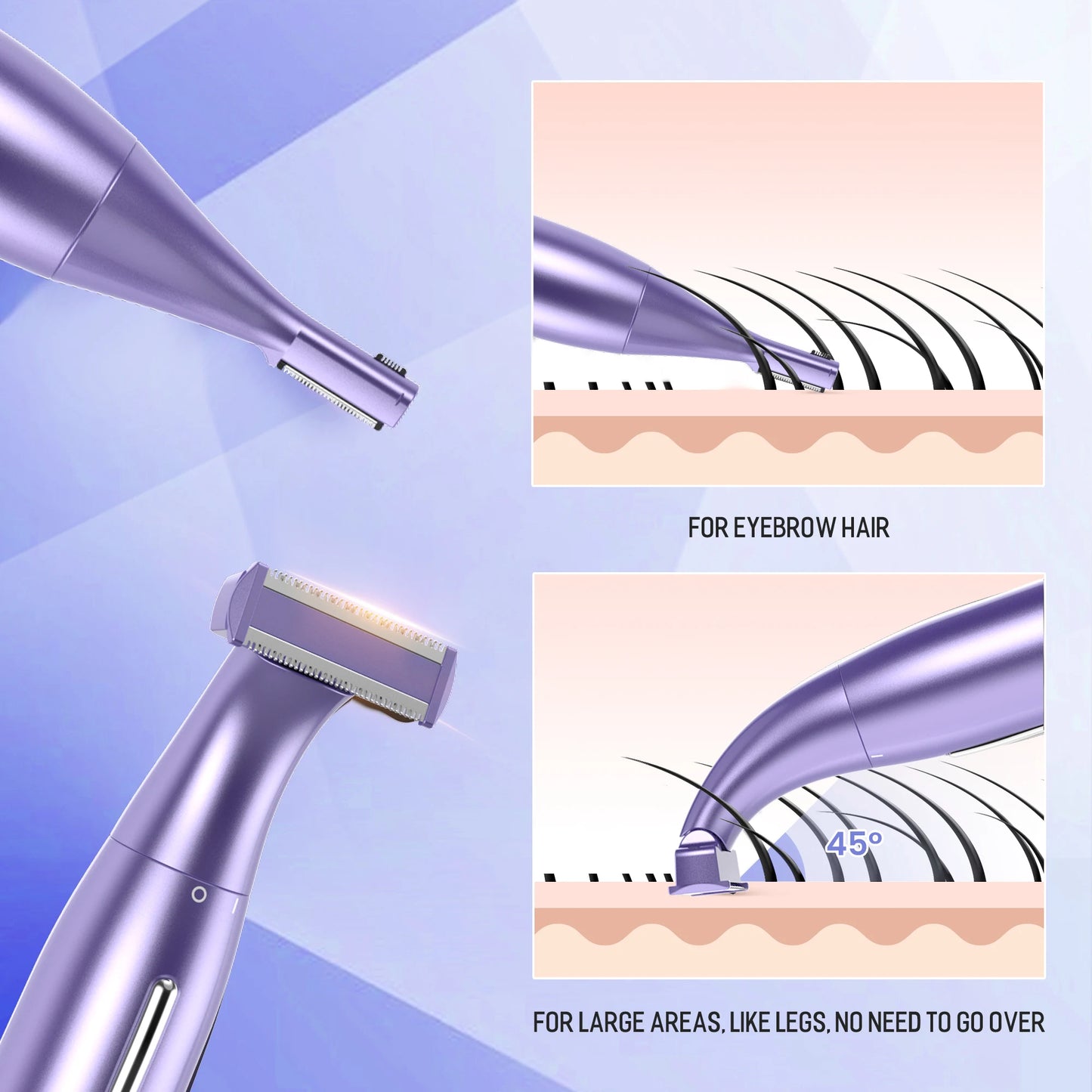 Sejoy 6-in-1 Body Hair Remover Kit Electric Razors for Women Men Bikini Hair Trimmer for Face Eyebrow Nose Arms Legs Pubic