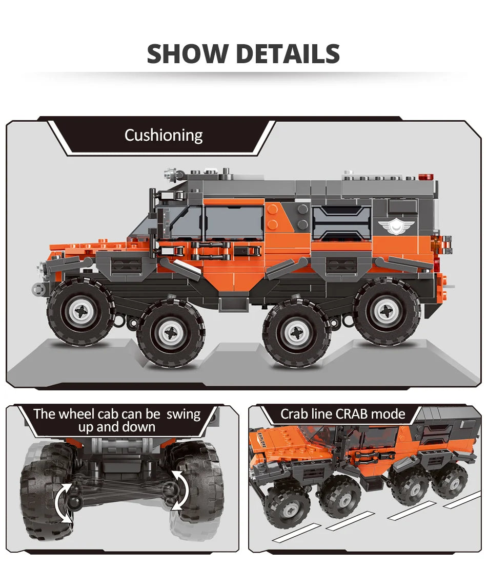 ZKZC Technical Off-road Racing Vehicle Truck Car Model Building Blocks City Monster Trucks Bricks Toys For Children Gift