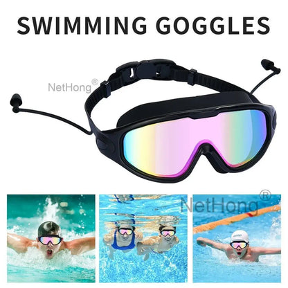 Anti Fog Swimming Goggles UV Glasses Adjustable Earbuds Adult Eye Protect~