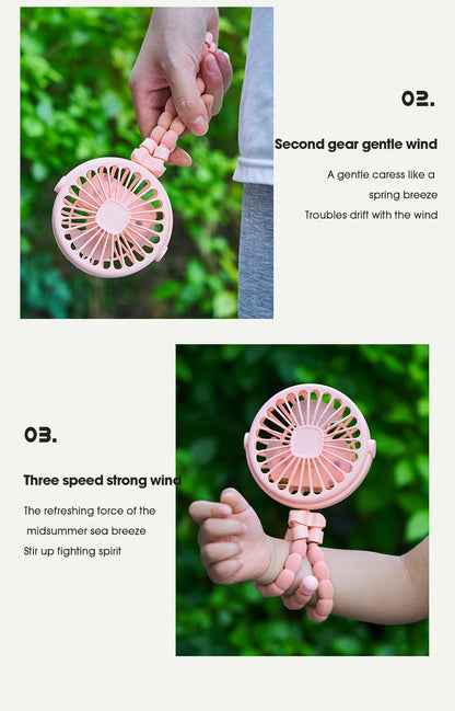 HOMEFISH Portable Baby Stroller Fan Oscillating Clip-on Mini Fan USB Battery Operated with Flexible Tripod for Pram Car Seat