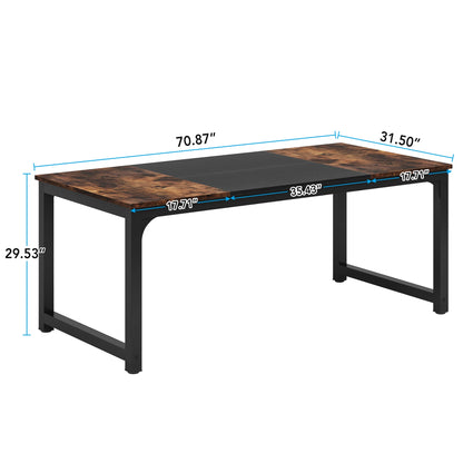 Tribesigns 63"x31.5" Dining Table, Industrial Kitchen Table for 6-8 Person, Rectangular Dinner Table for Dining Room Kitchen