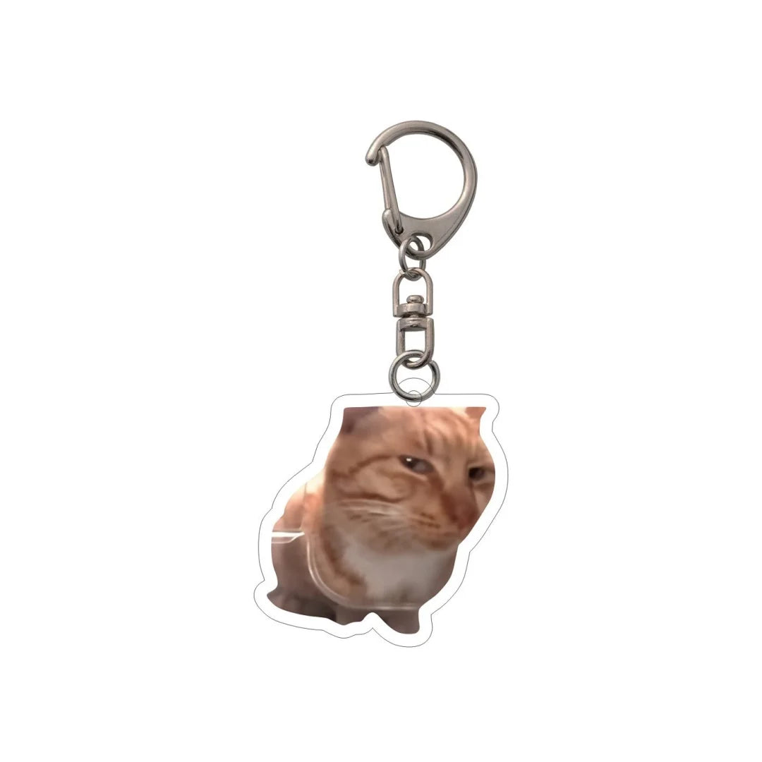 Huh Cat Keychain Meme Keychain  Fanny Cat Keyring Talking Cats Confused Cat Pandant Cute Gift