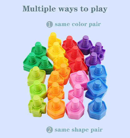 10/20pcs Set Screwing Building Blocks Creative Mosaic Puzzle Toys for Children Plastic Insert Nut Shape Boys Educational Toy
