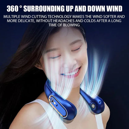 Portable Mini Hanging Neck Fan Bladeless Neckband Fan Digital Display Power Air Cooler USB Rechargeable Electric Fans Duct fan
