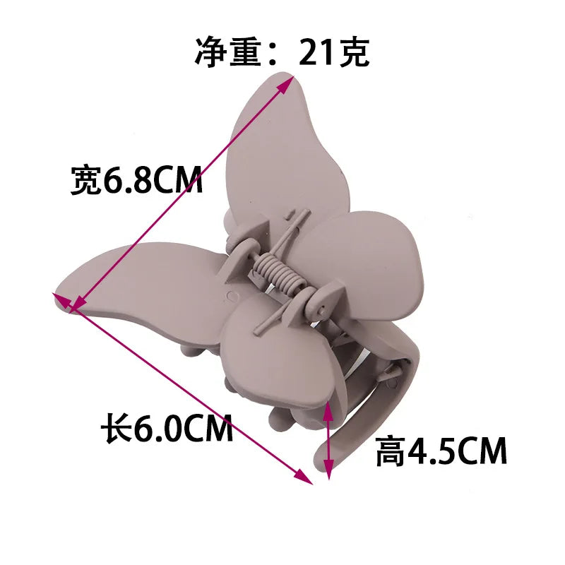 Matte Butterfly Hair Claw Solid Simple Ponytail Holders Barrettes Sweet Fairy Hair Clip Elegant Hairpin Claw Styling Accessories