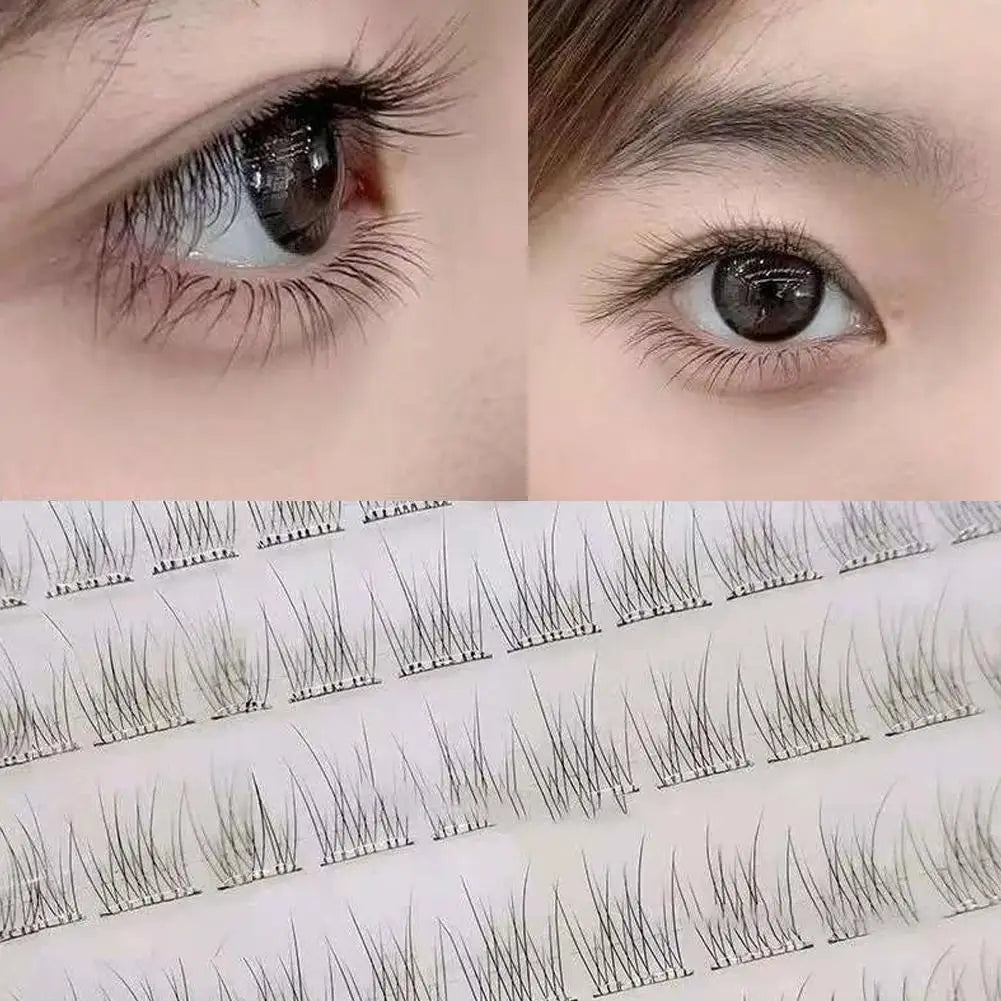 New Natural Cluster Fishtail Type Glue-free Self-adhesive False Eyelashes Eyelash Extension Makeup Natural Cluster 2025 New