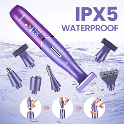 Sejoy 6-in-1 Body Hair Remover Kit Electric Razors for Women Men Bikini Hair Trimmer for Face Eyebrow Nose Arms Legs Pubic
