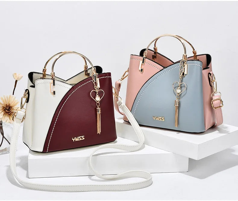 Fashion Women's Bag PU Handbag Retro Style Large Capacity Fashion Shoulder Crossbody Bag Ladies Leather Commuter Bag Shopping