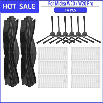 Main Side Brush HEPA Filter Mop For Eureka J20 / Midea W20 / W20 Pro Accessories Replacement Spare Parts