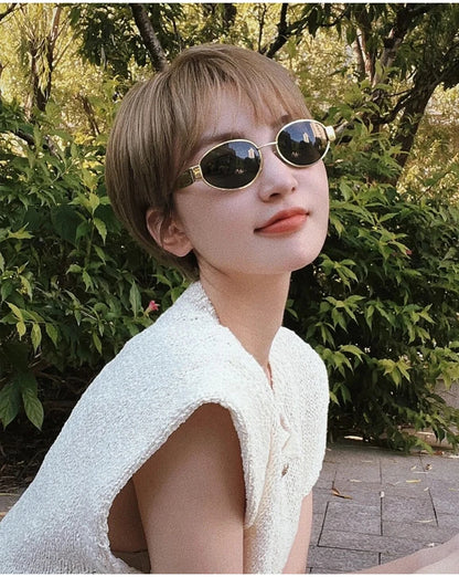 New Sunglasses For Women And Men Sun Glasses Alloy Oval Eyewear