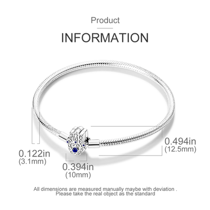 925 Sterling Silver Charm Bracelet - Leaf, Clover, Butterfly & Heart Design | 17-20cm Adjustable