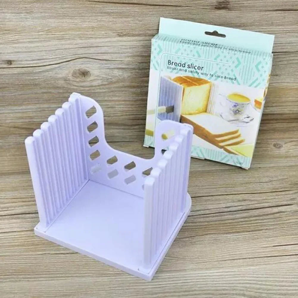 Toast Bread Slicer Stand Adjustable Plastic Bread Cutting Tools DIY Foldable Toast Loaf Slicing Machine Kitchen Bread Gadgets