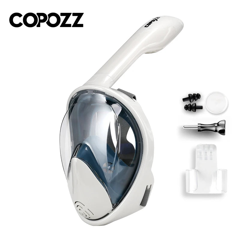 COPOZZ Professional Snorkeling Diving Mask Underwater Scuba Full Face Snorkel Mask Anti Fog Goggles for Adult Swimming Equipment