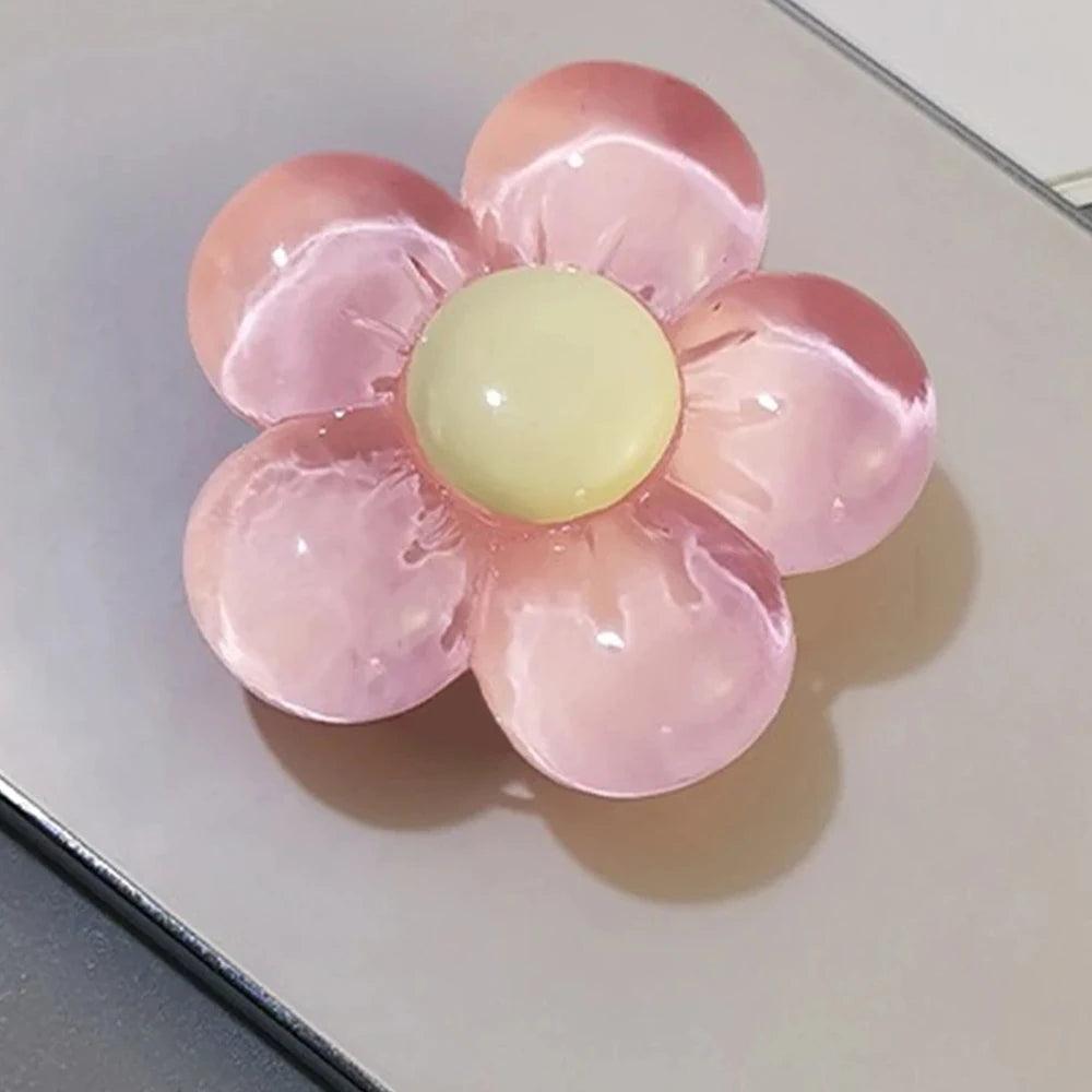 Korean Cute 3D Transparent Flower Phone Grip Tok Griptok Japan Phone Holder For iPhone 15 14 13 Phone Pro Max Stand Holder