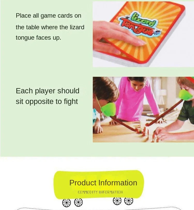 Frog Tongue-Sticking TikTok Same Funny Toy Lizards Mask Two-player Card Game Desktop Interactive Toys Parent-child Party Games