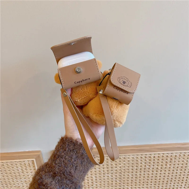 Plush cartoon Case for AirPods 4 Airpod 1 2 3 Pro Pro2 Bluetooth Earbuds Charging Box Protective Earphone Case Cover ﻿