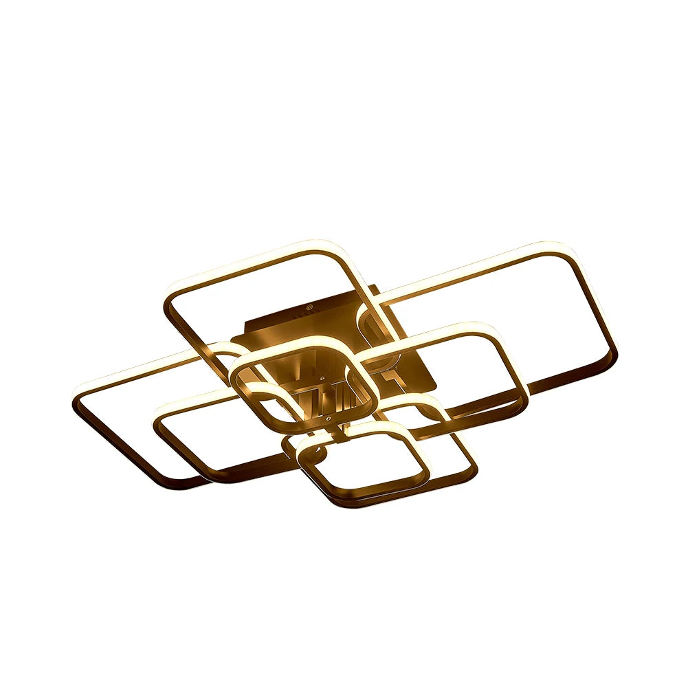 KOMORE Moderne, energieeffiziente LED-Deckenleuchte, halbaufgesetzt, Weiß / Stufenlos dimmbar