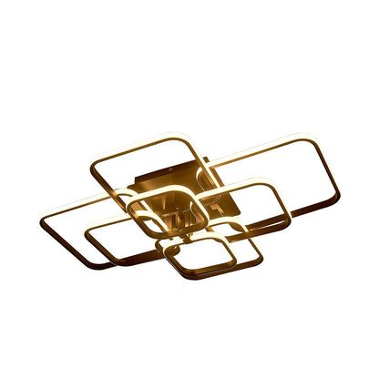 KOMORE Moderne, energieeffiziente LED-Deckenleuchte, halbaufgesetzt, Weiß / Stufenlos dimmbar