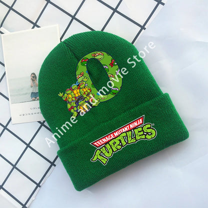 Ninja Turtles Boys Knitted Hats Children Headgear Cotton Winter Cute Woolen Cap Student Bonnet Cartoon Anime Kids Birthday Gifts