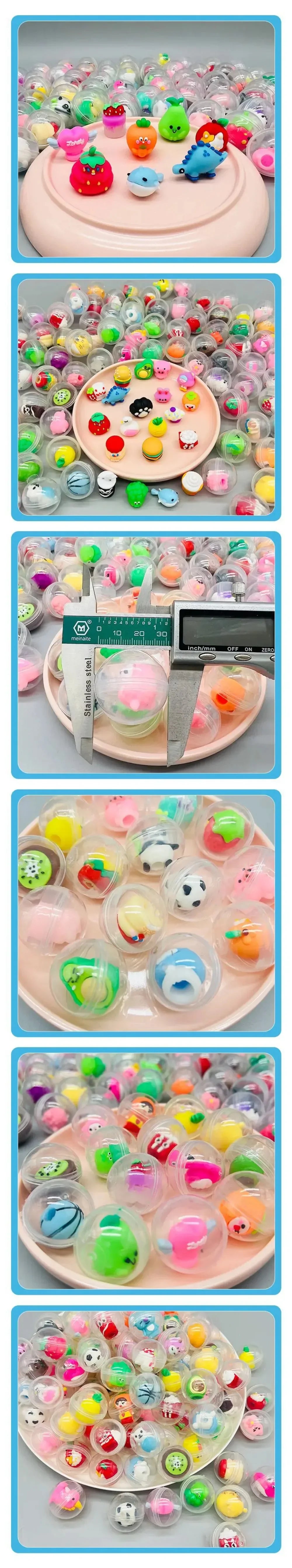 30/50 Pcs 32mm Transparent Eggshell Mixed Toy Kids Birthday Party Favor Pinata Gift Bag Filler Carnival Christmas Gift Reward