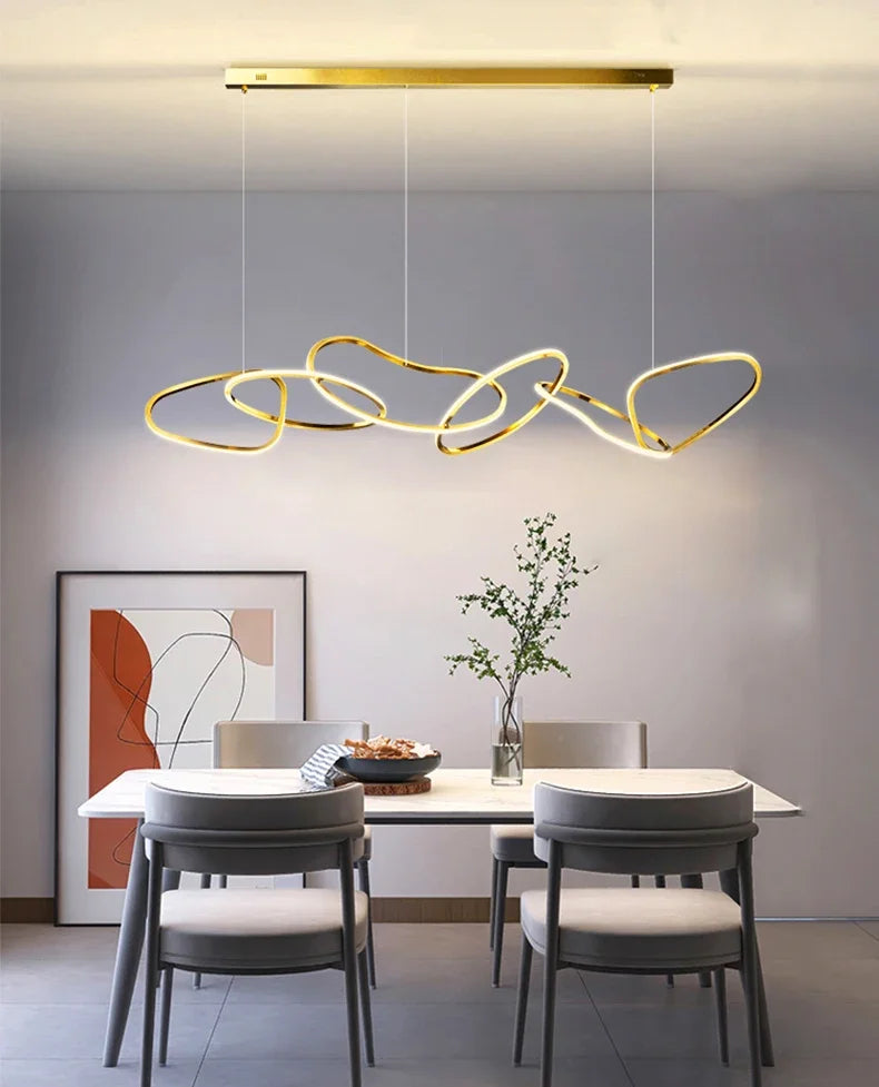Modern Simplicity Circle LED Pendant Lights for Dining Living Home Decor Hanging Ring Chandelier Lamp Fixture