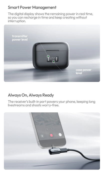 Ulanzi A200 Mini Mic 48kHz/24bit 75dB for Smartphone Camera Livestreaming Street Interview Vlogging Wedding Videography Shots