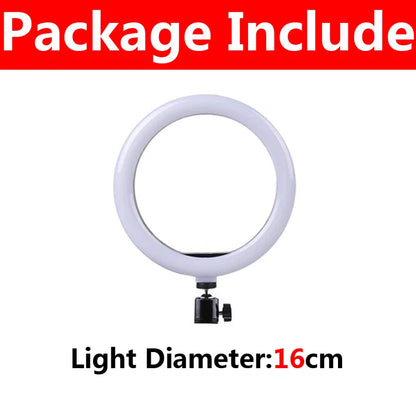 16/26/33cm LED Selfie Ring Light with Phone Stand Dimmable led Fill Lamp Photography Ringlight for Tiktok Video Live Fill Lamps