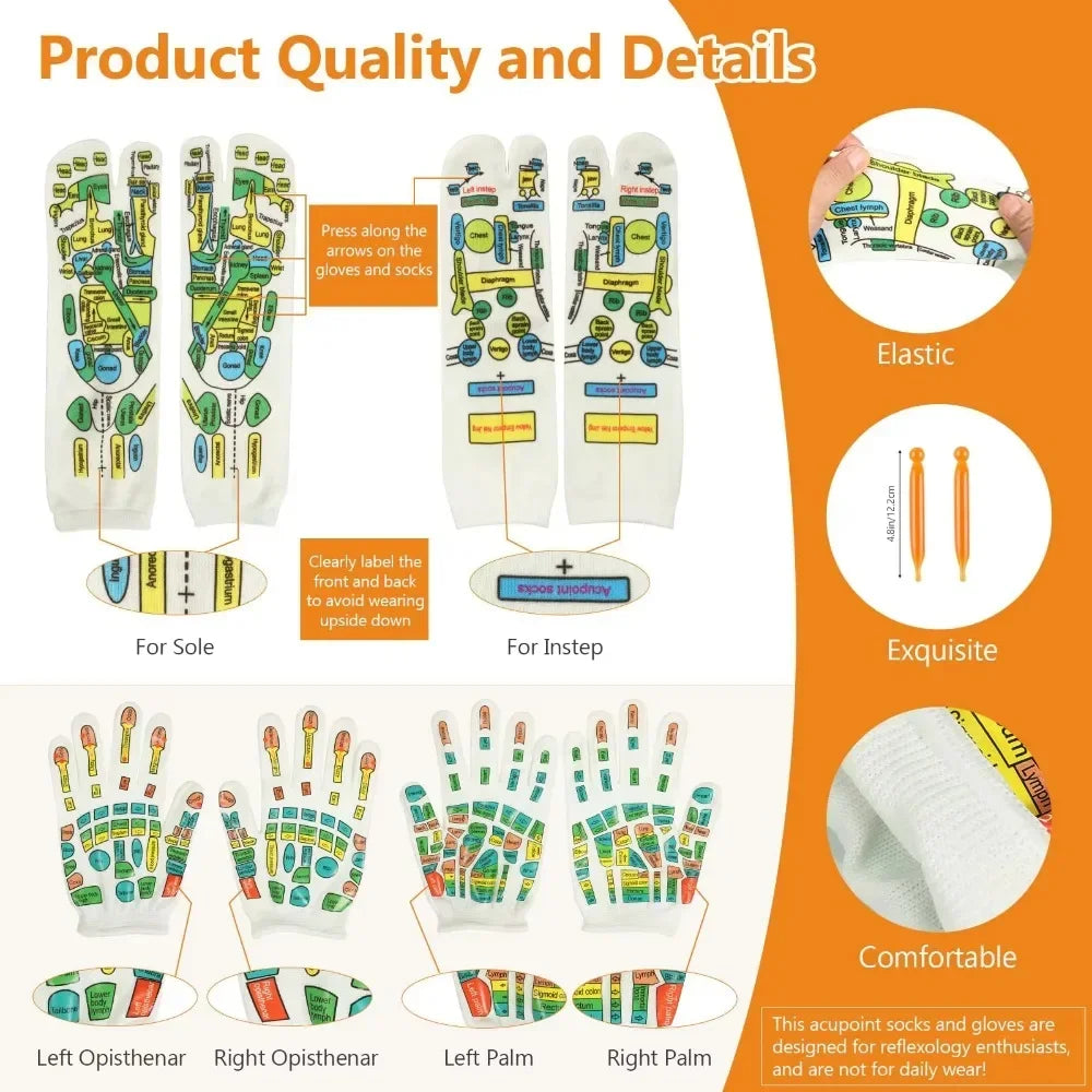 1 Set Socks Acupressure Foot Care Massage Relieve Tired Feet Massager Reflexology Socks Foot Acupoint Massage Tool Physiotherapy