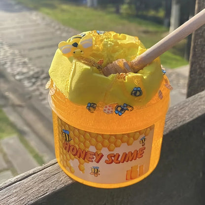 Honeycomb Slime Toy DIY Yellow Transparent Honey Slime Set Simulated Handmade Clay Toy Stretchy Toy Squishy Toy Gift for Kids