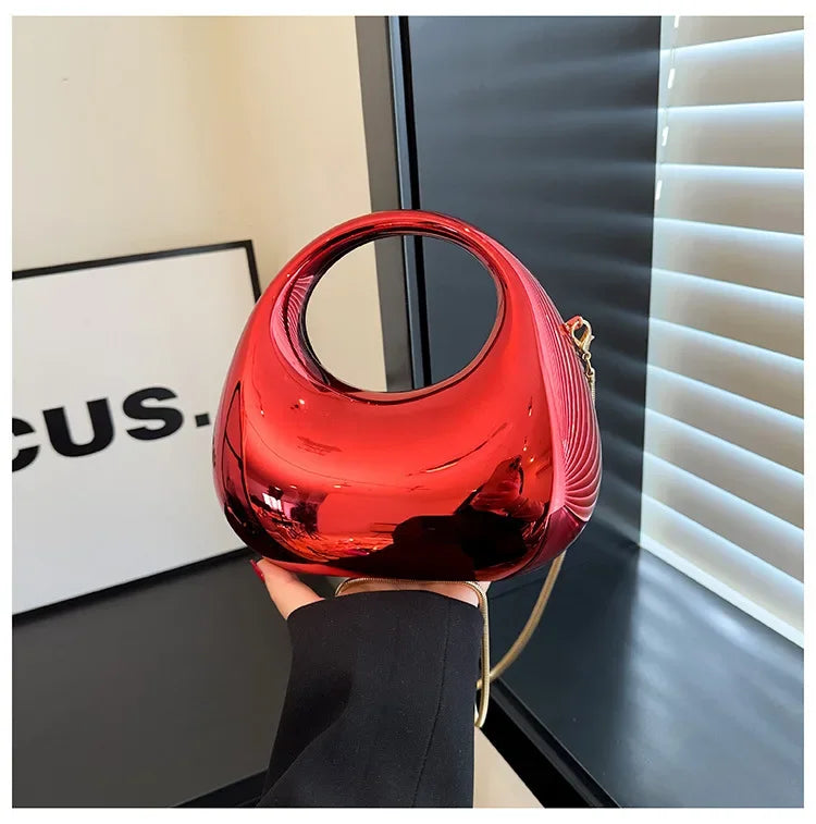 Luxury Designer Evening Clutch Clear Acrylic Women Handbags Fashion Shoulder Bag Half Moon Wedding Purses Party Tote Ladies