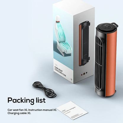 Portable Car Seat Fan USB Powered Low Noise Car Headrest Cooling Air Fan Car Seat Ventilation Fan for Front Rear Seat Passenger