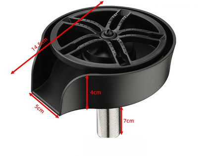 Faucet Glass Rinser High Pressure Automatic Rotating Spout Pull Out Spray Head Bottle Washer Glass Cup Cleaner Sink Attachment