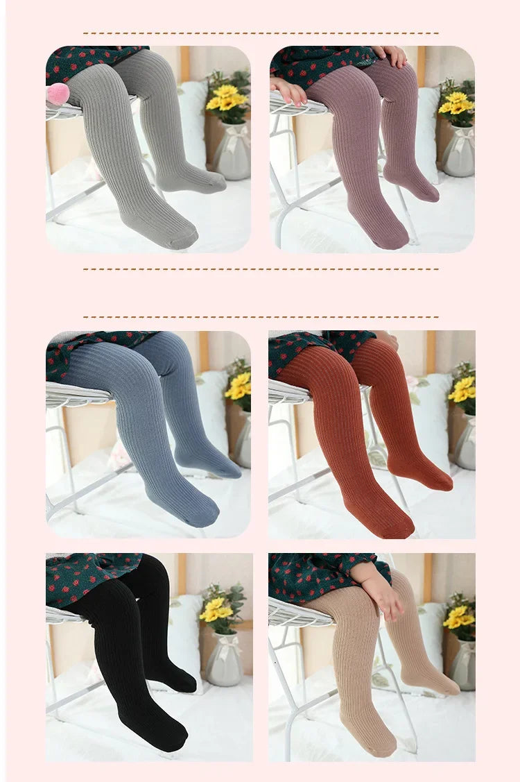 Girls Winter Tights - Thick Warm Cotton Pantyhose for Toddlers & Kids 0-6 Years