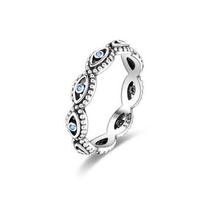 925 Sterling Silver Sparkling Zircon Ring - Classic Stackable Wedding Band for Women