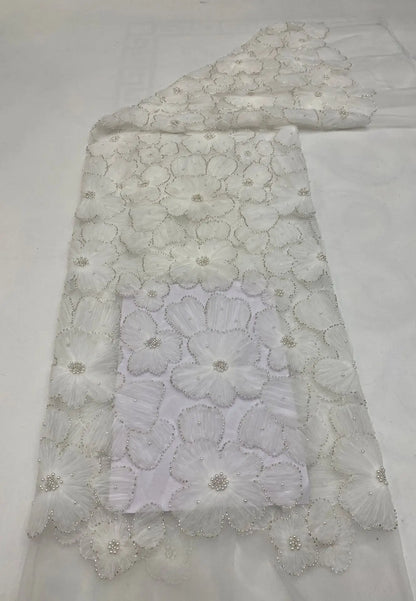 Dark Purple Panhua Bead Cord Embroidery + Sequin Embroidery Fairy Style Evening Dress Women’s Skirt Fashion Bead sewing 2 yard